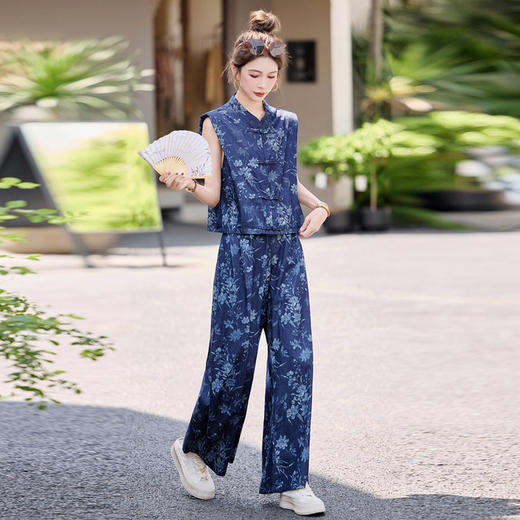 【预售3天】时尚新中式印花两件套  ZYQ25113 商品图3