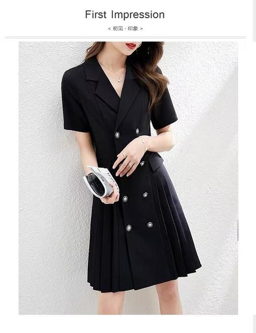 【诗铭洛可】M1601 西装压折连衣裙B21-2 商品图4