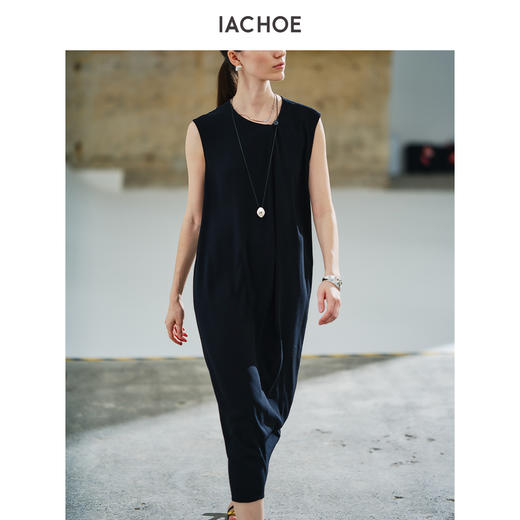 棉仓3631516009-IACHOE含三醋酸一粒扣连衣裙 商品图0