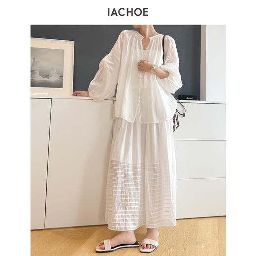 棉仓3631517011-IACHOE苎麻天丝圈圈半身裙 商品图4