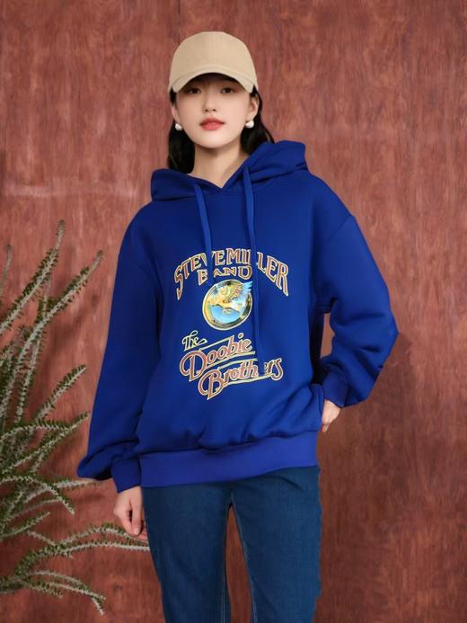 【诗铭洛可】1016#带帽卫衣克莱因蓝字母A3-3 商品图0