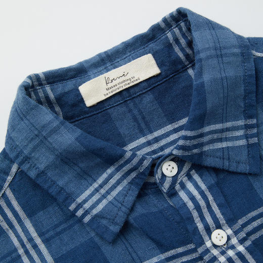 ROMI STUDIO“经典复古”100%亚麻轻薄微皱感格纹衬衫 RWCRSM3225【发货时间：25-30天】 商品图4