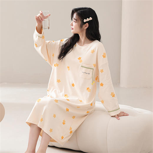 康妮雅女式长袖睡裙 商品图6