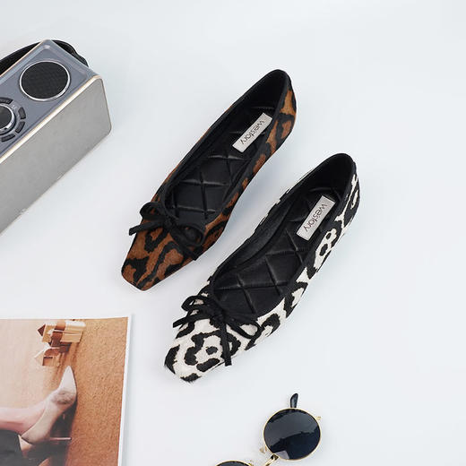Westory2025年秋季方头豹纹平底单鞋休闲通勤百搭浅口单鞋W25CE75801 商品图10