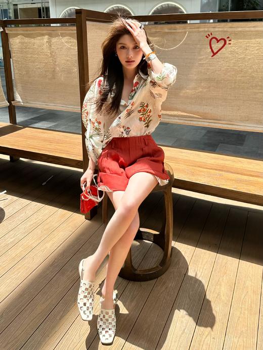 天丝麻植物印花防晒衬衫浪漫复古多风格防晒衫 商品图6