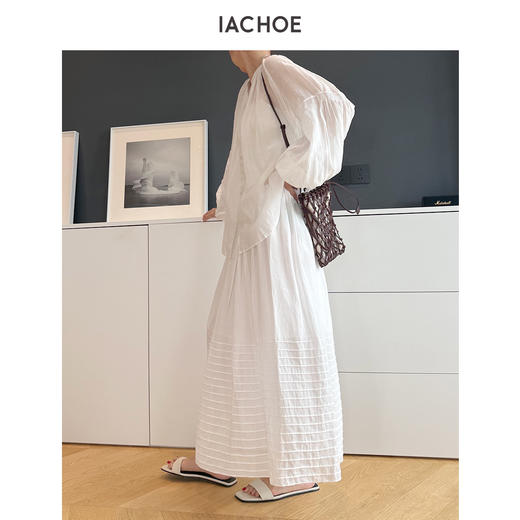 棉仓3631517011-IACHOE苎麻天丝圈圈半身裙 商品图3