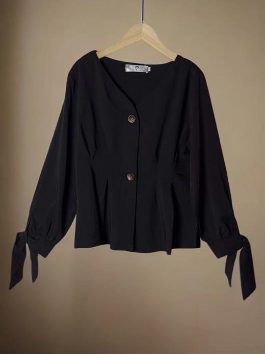 【诗铭洛可】A162长袖衬衫袖口系带压褶上衣A9-3 商品图2