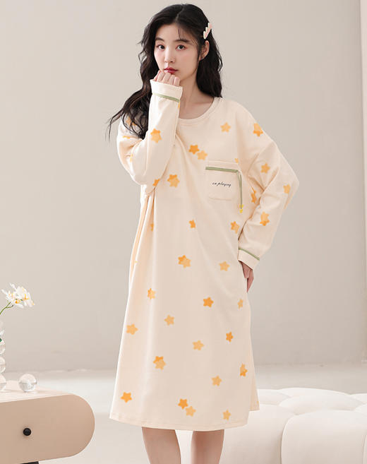 康妮雅女式长袖睡裙 商品图5