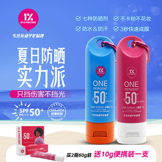 ONEPERCENT 1% 高倍防晒SPF50+ 防晒霜 水润感防汗防水 商品图0
