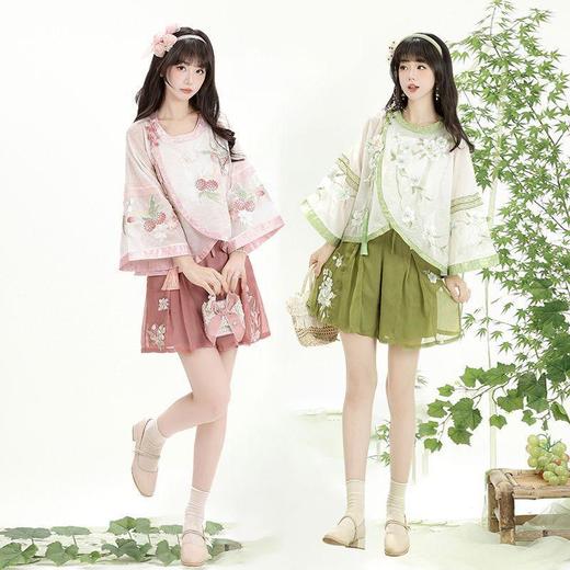 【小梨花】宋制圆领女重工刺绣复原款国风原创汉服清新日常春夏款 商品图0