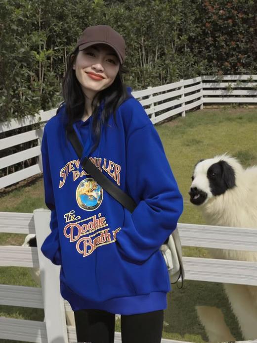 【诗铭洛可】1016#带帽卫衣克莱因蓝字母A3-3 商品图2