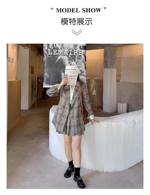 【诗铭洛可】XCA416西服外套格子中长单件外套B22-1 商品图3