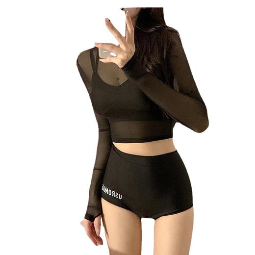 泳衣女高级感2025新款韩版ins保守分体三件套运动长袖泡温泉泳装 商品图4