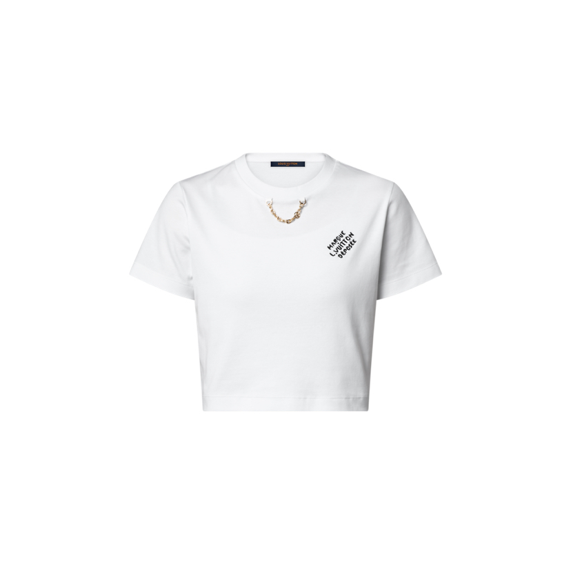 L-T 刺绣链条短款T恤