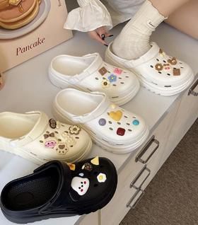 甄选 |（49.9元/2双洞洞鞋 拍2立减  单拍不发） 厚底洞洞鞋女款2025新款夏季外穿防滑防臭沙滩凉鞋踩屎感拖鞋