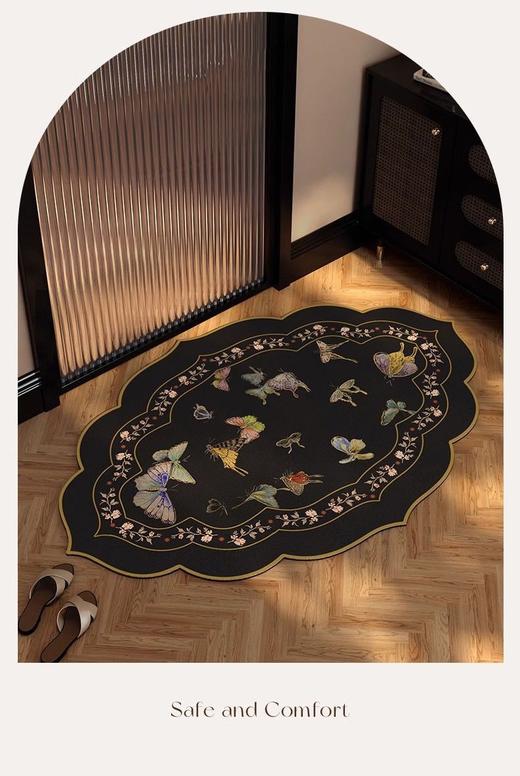 中古风蝴蝶卫生间地垫浴室吸水防滑垫硅藻泥脚垫厕所门口速干门垫 商品图6