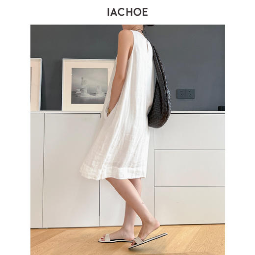 棉仓3621516006-IACHOE亚麻无袖中长裙 商品图2