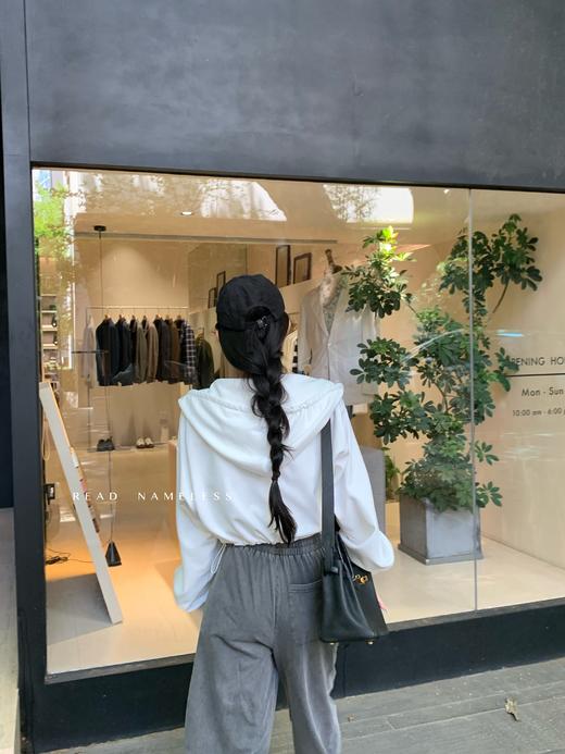 Read Nameless /韩国白色抽绳短防晒卫衣  2025/6/30 商品图4