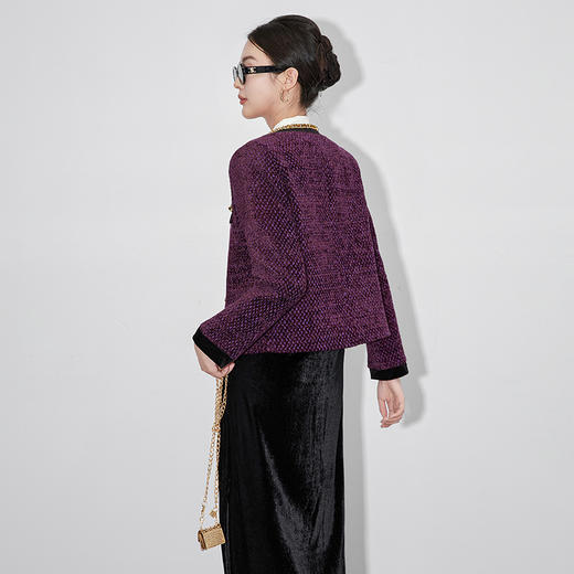 精致名媛千金风小香风短外套，粗花呢短款重工钉珠WLZD2430805 商品图1