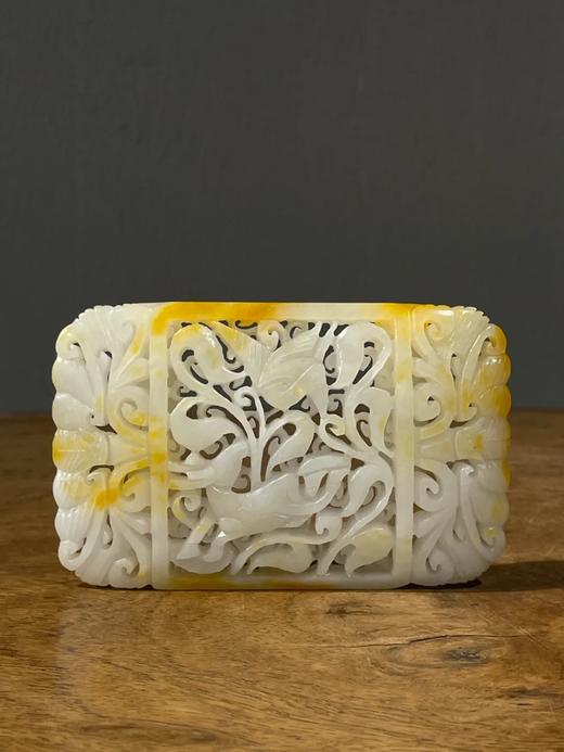 金沁籽料白玉镂雕鹿纹腰带扣环，顺丰包邮 商品图0