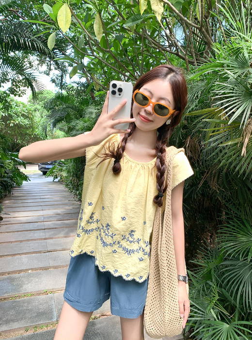 <曾小咸推荐>夏季新款韩版个性刺绣设计衬衫 商品图6