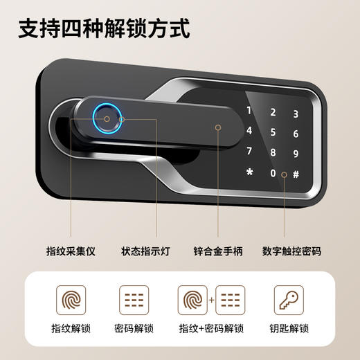 得力AE131指纹密码保管箱H600(黑色) 商品图1