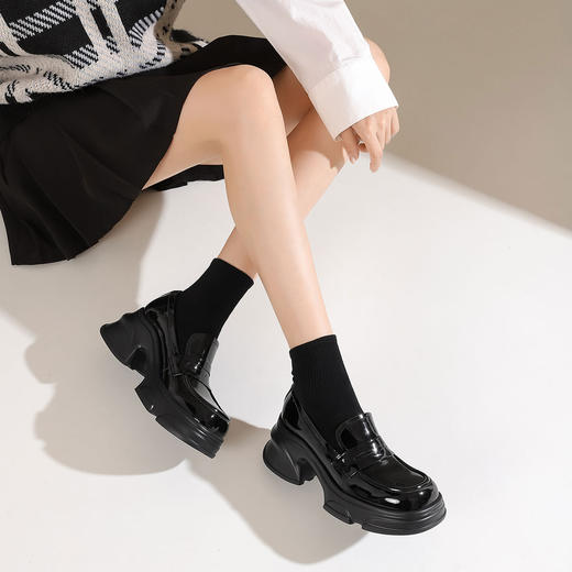 westory新款圆头超轻厚底平底舒适优雅乐福鞋S24CM75101 商品图2