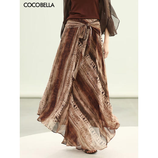 COCOBELLA水彩摩卡]度假晕染半身裙女夏大摆气质长裙HS3129 商品图0