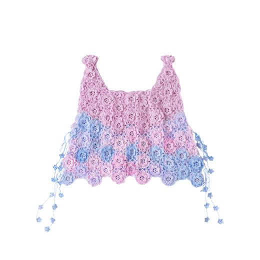 苏苏姐家拾夏繁花背心手工diy编织钩针蕾丝线毛线团自制上衣材料包 商品图4