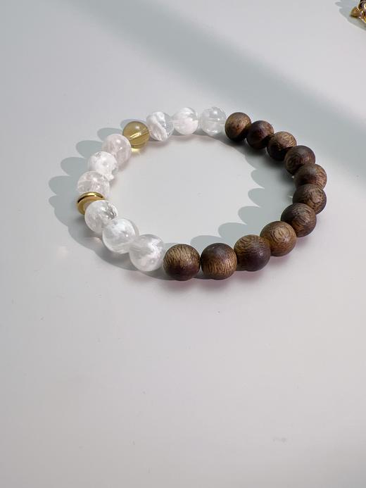 【普陀山】财运之⽯雪花幽灵奇楠沉⾹手串 雪魄⾦禅  ⼿围14-14.5 商品图4