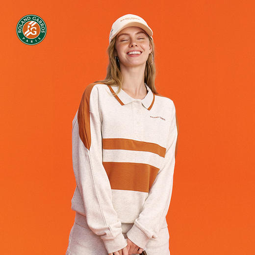 罗兰加洛斯法网卫衣女款oversize落肩卫衣2022春秋新款套头衫上衣 商品图1