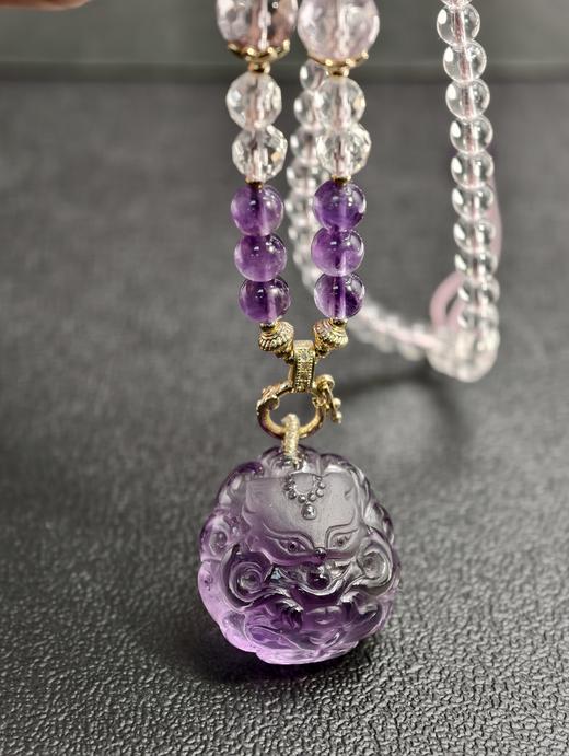 紫水晶元宝狐狸吊坠 商品图0