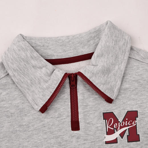 棉果果秋季新品男童海鸥灰大毛圈翻领卫衣M312180225459 商品图2