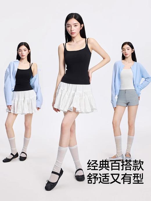 【新品主推】带胸垫修身方领美背背心 商品图4