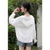 鹿向南「栀子雪」米白色防晒长袖衬衫夏季新款气质宽松连帽衬衣女L56323 商品缩略图2