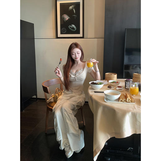 清仓捡漏 LIN BOUTIQUE 水膜两件套法式蕾丝针织短袖冰感T恤   LT250031 商品图5