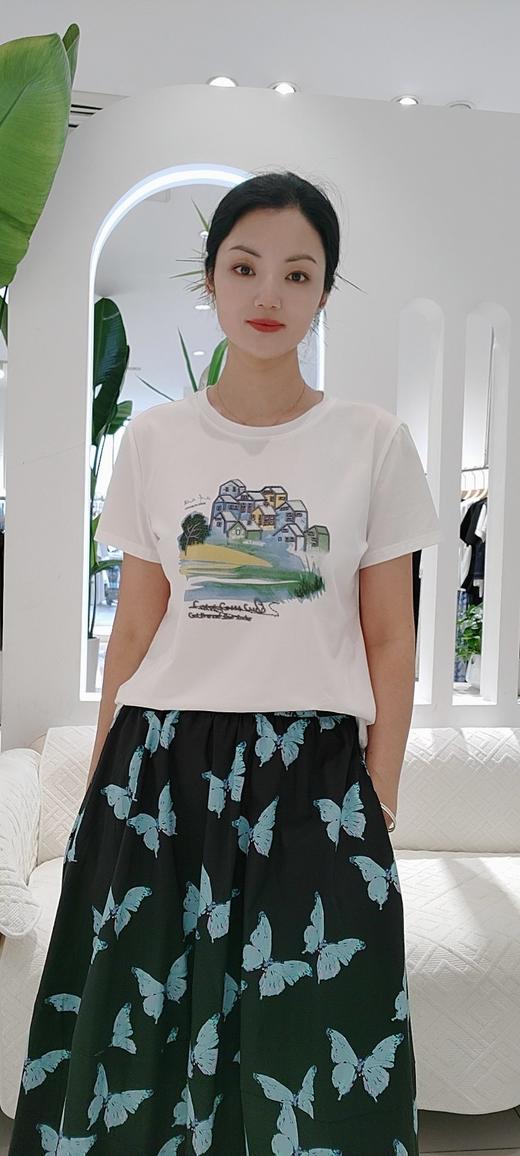 586037时尚精梳棉刺绣印染田园风光棉T 商品图5