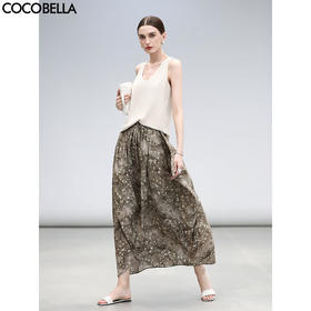 COCOBELLA[伽罗往事]设计师款立体花苞半身裙夏雪纺长裙HS3068