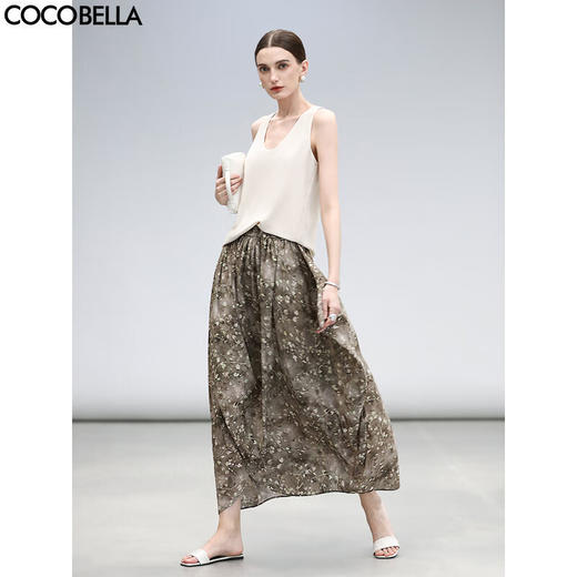 COCOBELLA[伽罗往事]设计师款立体花苞半身裙夏雪纺长裙HS3068 商品图0