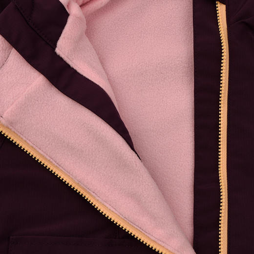 棉果果秋季新品女童绛紫色摇粒绒加绒保暖风衣M322100325405 商品图3