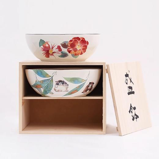 日本进口和蓝手绘陶瓷碗饭碗面碗餐具木盒套装乔迁礼物和蓝锦堂春2入深钵16*14*5.7cm五客杯250ml五入碗13*6.7cm 商品图2