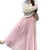 雀说 雪纺半身裙高腰显瘦伞裙小个子压褶A字裙中长款A4358 商品缩略图4