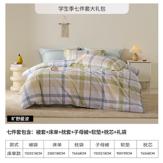【宿舍七件套配齐】【八款可选】多喜爱学生季大礼包宿舍纯棉床单被套枕套床垫被芯枕芯全套装一整套拎包入住 商品图4