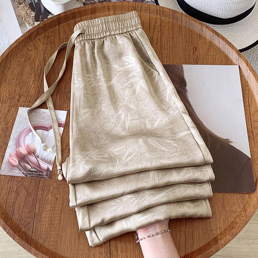 丁摩 醋酸阔腿裤女夏季薄款高腰显瘦防晒垂坠感拖地直筒裤5ZF-310 商品图7