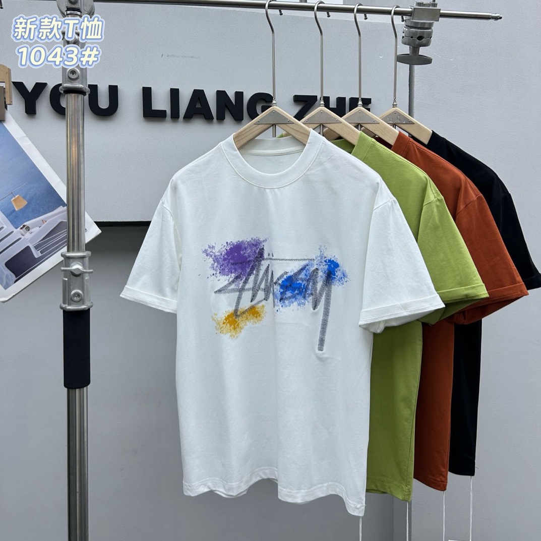 宽松短袖T恤男夏季潮流彩绘印花半袖上衣  YLZ-A1043*