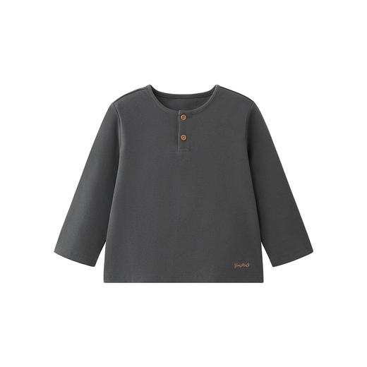 英氏儿童T恤春秋季长袖户外男童长袖上衣纯色百搭休闲女生套头衫 商品图4