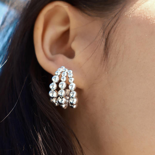 【E24037-g】alodia.co 品牌直发 玄珠月影hoop耳圈耳环 设计感精致小众耳饰925银针RJ136 商品图2