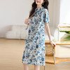 百媚生 纯棉新中式国风复古碎花休闲连衣裙BKHP3389C 商品缩略图0