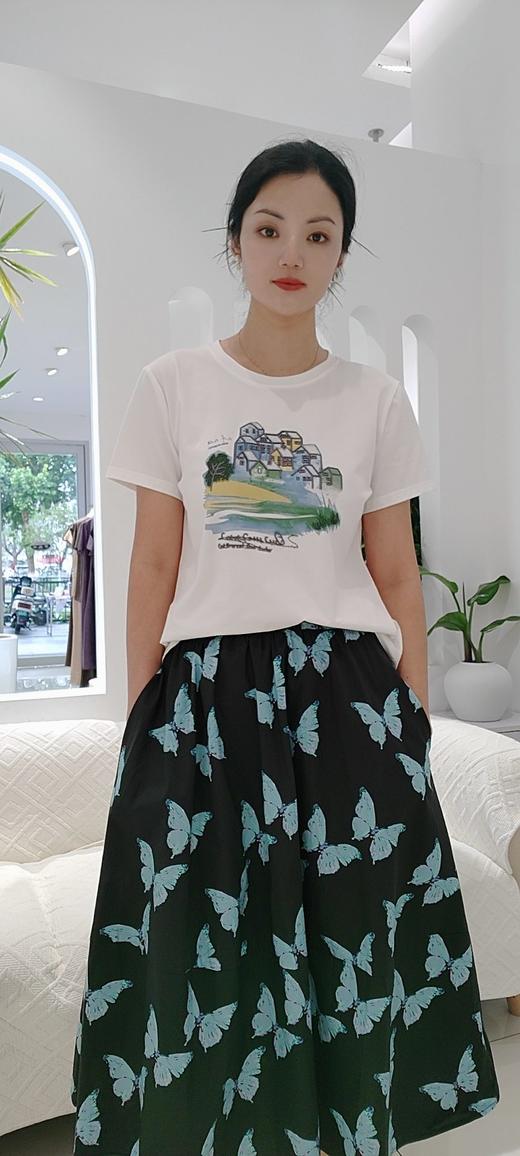 586037时尚精梳棉刺绣印染田园风光棉T 商品图4