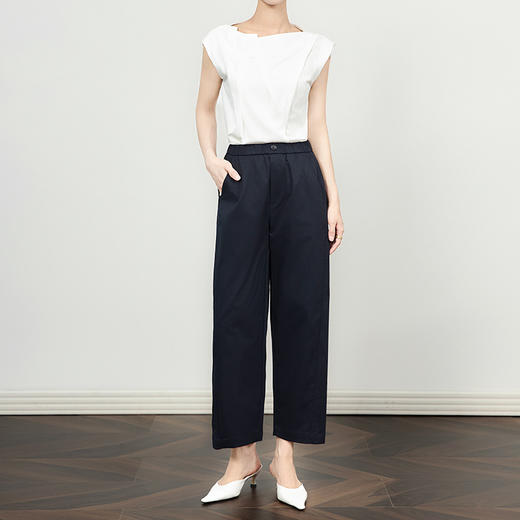 「高货wl」全新升级【铂金会员220/天猫299/差价79】(35608)洛诗琳慵懒八分哈伦萝卜裤2025夏季松腰显瘦薄款休闲裤女 商品图1
